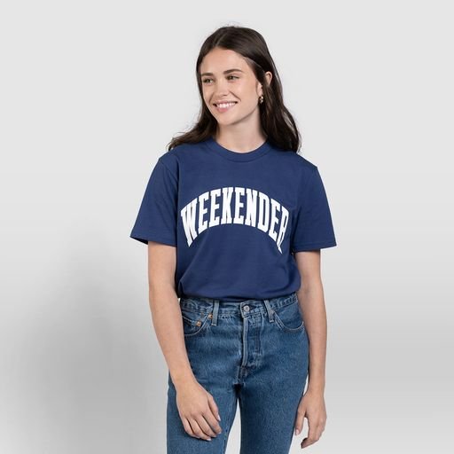 Cobalt Weekender Varsity Tee - Because Weekend