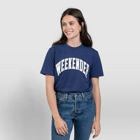 Thumbnail for Cobalt Weekender Varsity Tee - Because Weekend