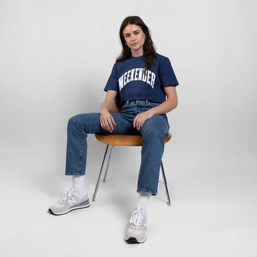 Cobalt Weekender Varsity Tee - Because Weekend