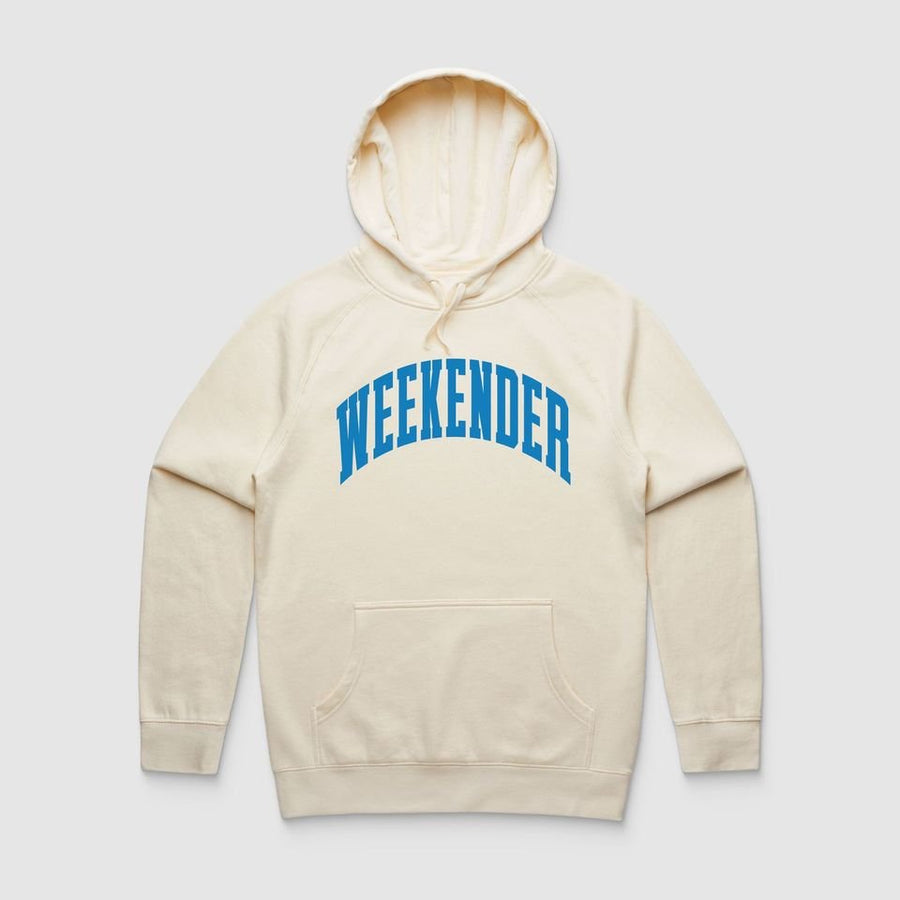 Cream Weekender Varsity Hoodie - Because Weekend