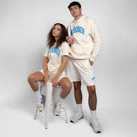 Thumbnail for Cream Weekender Varsity Hoodie - Because Weekend