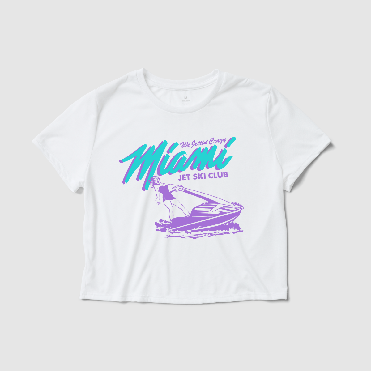 Miami Jet Ski Women's Crop Tee - Because Weekend