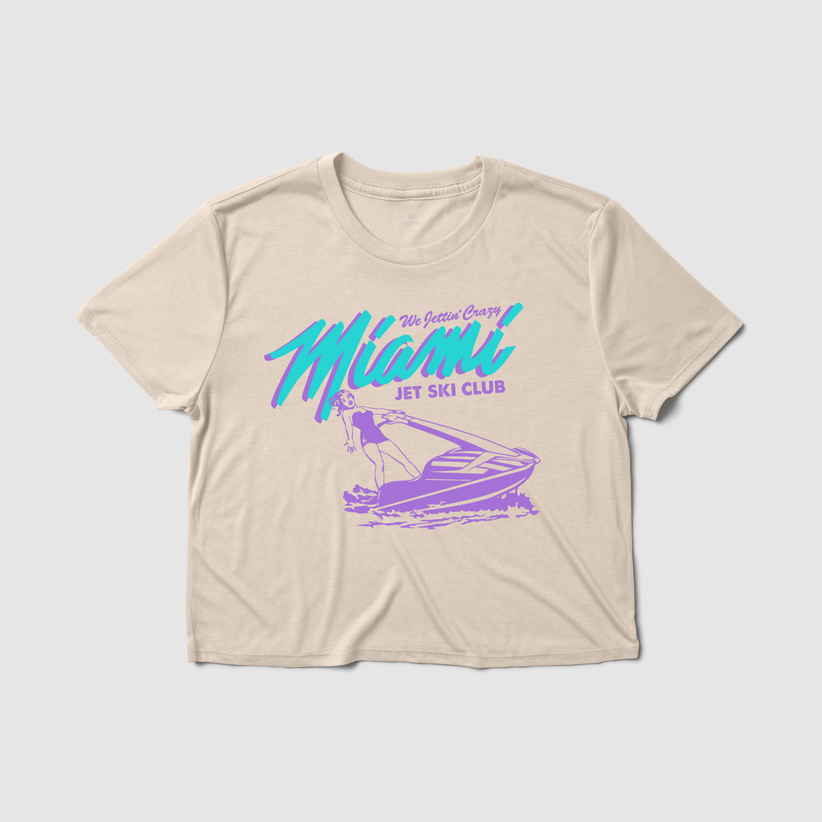 Miami Jet Ski Women's Crop Tee - Because Weekend