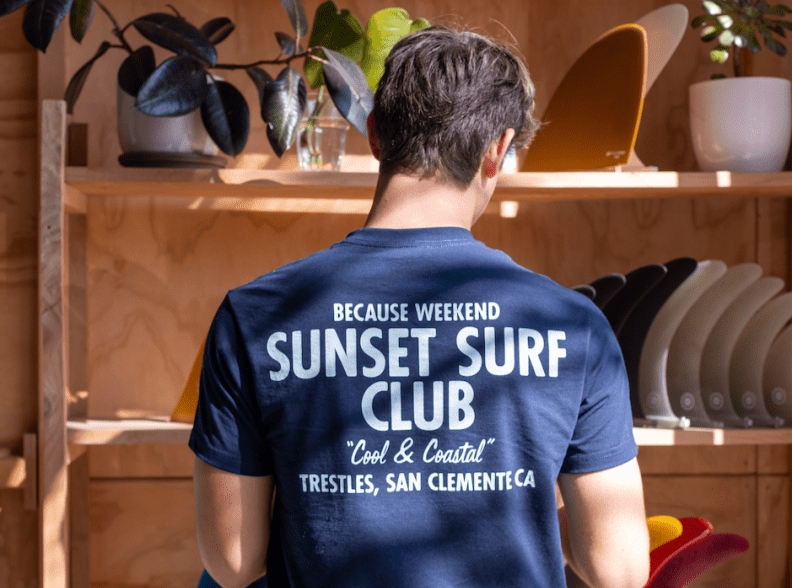 Sunset Surf Club Tee - Because Weekend