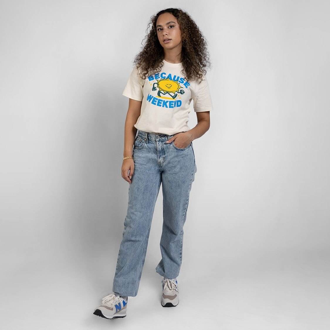 Cream Sunshine Tee - Because Weekend