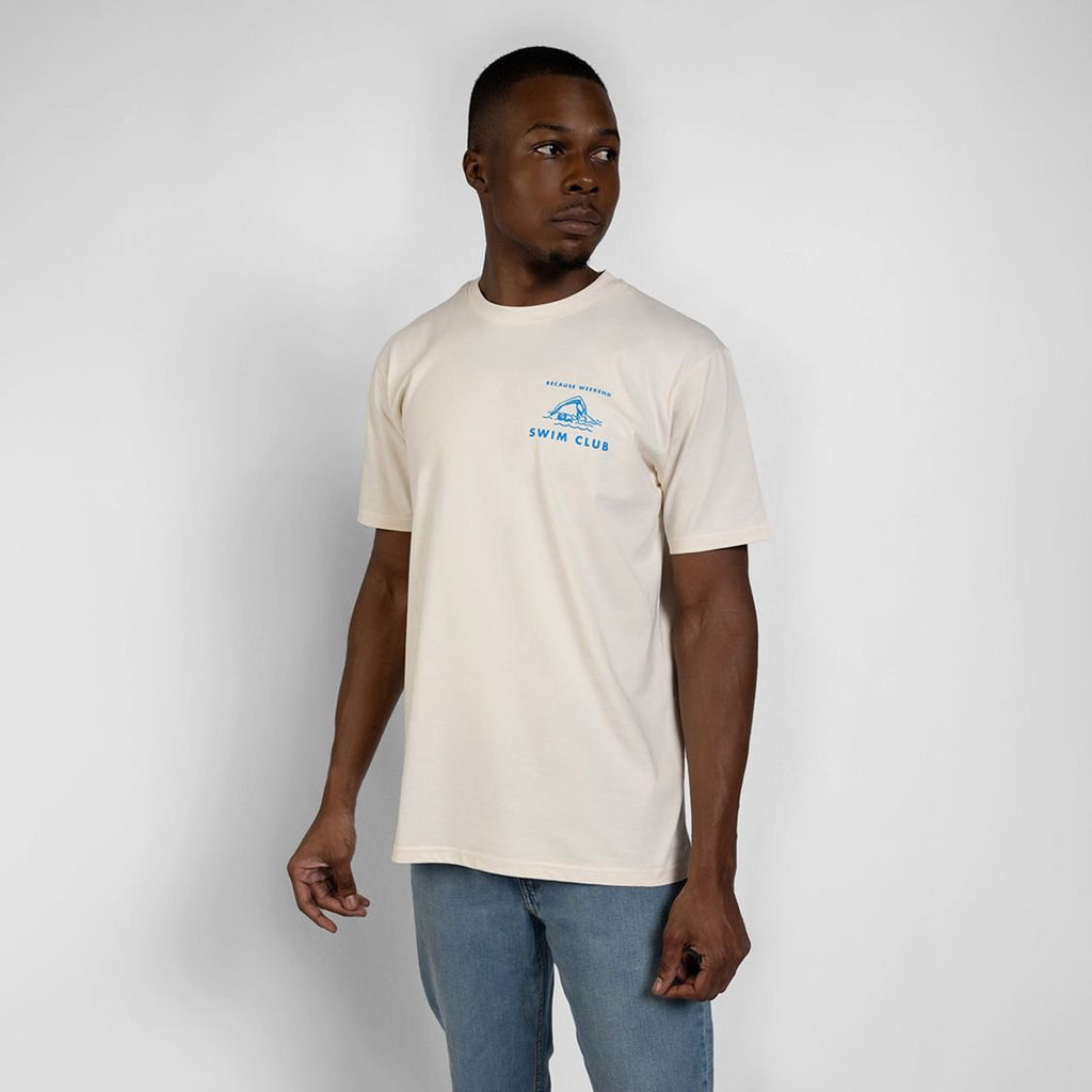 Cream Swim Club Tee - Because Weekend