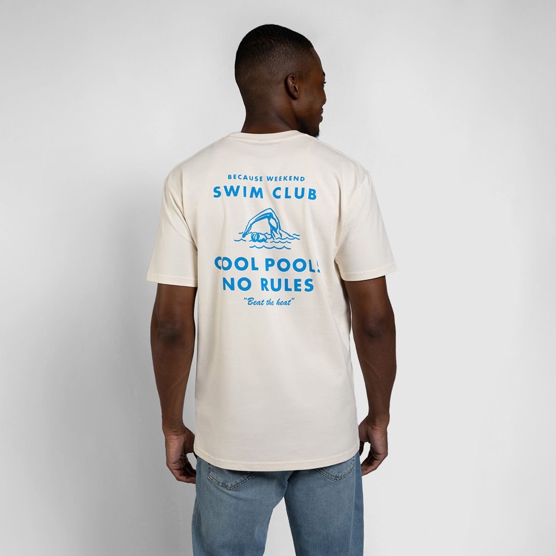 Cream Swim Club Tee - Because Weekend