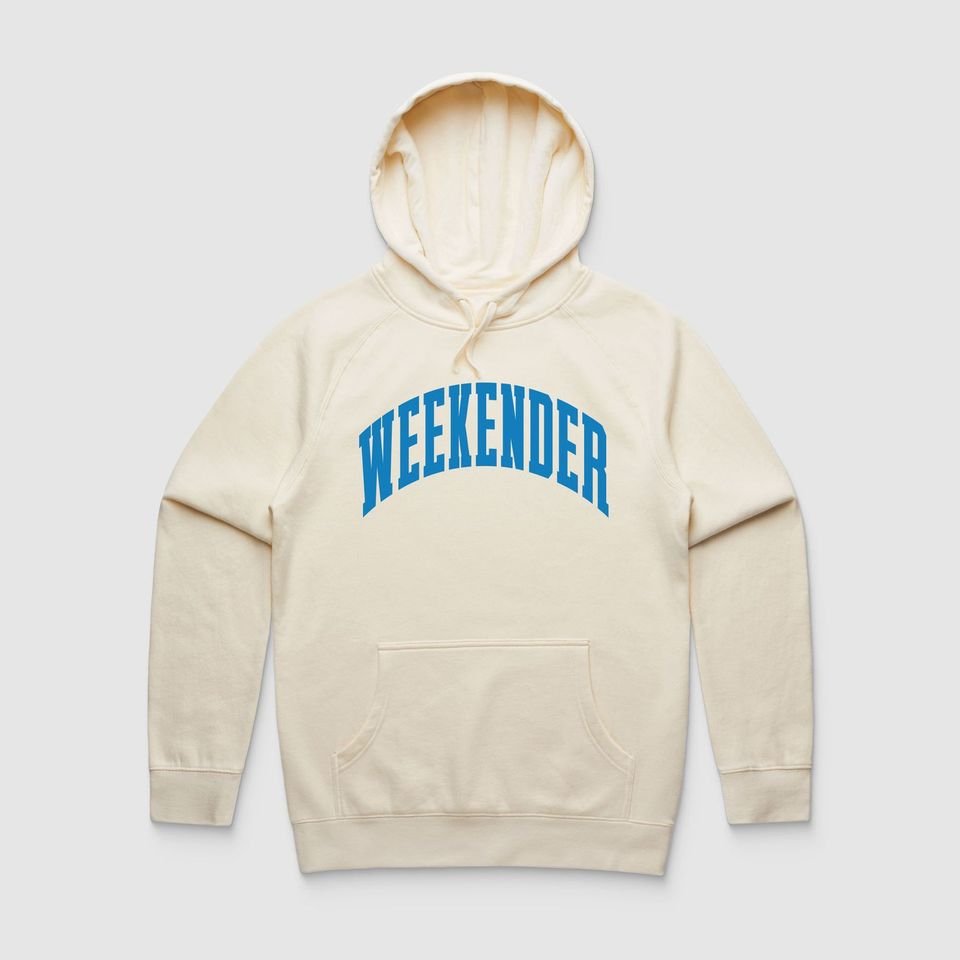 Cream Weekender Varsity Hoodie - Because Weekend