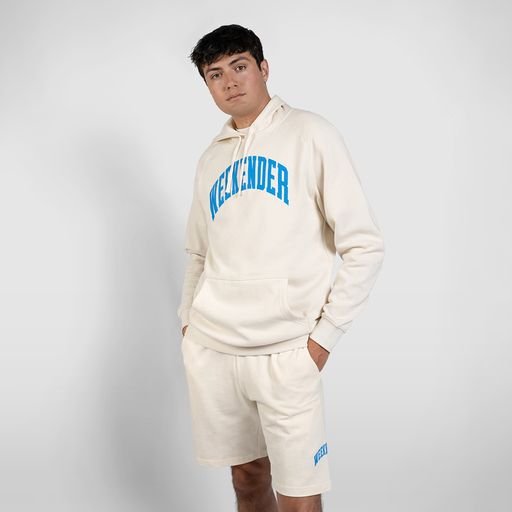 Cream Weekender Varsity Hoodie - Because Weekend