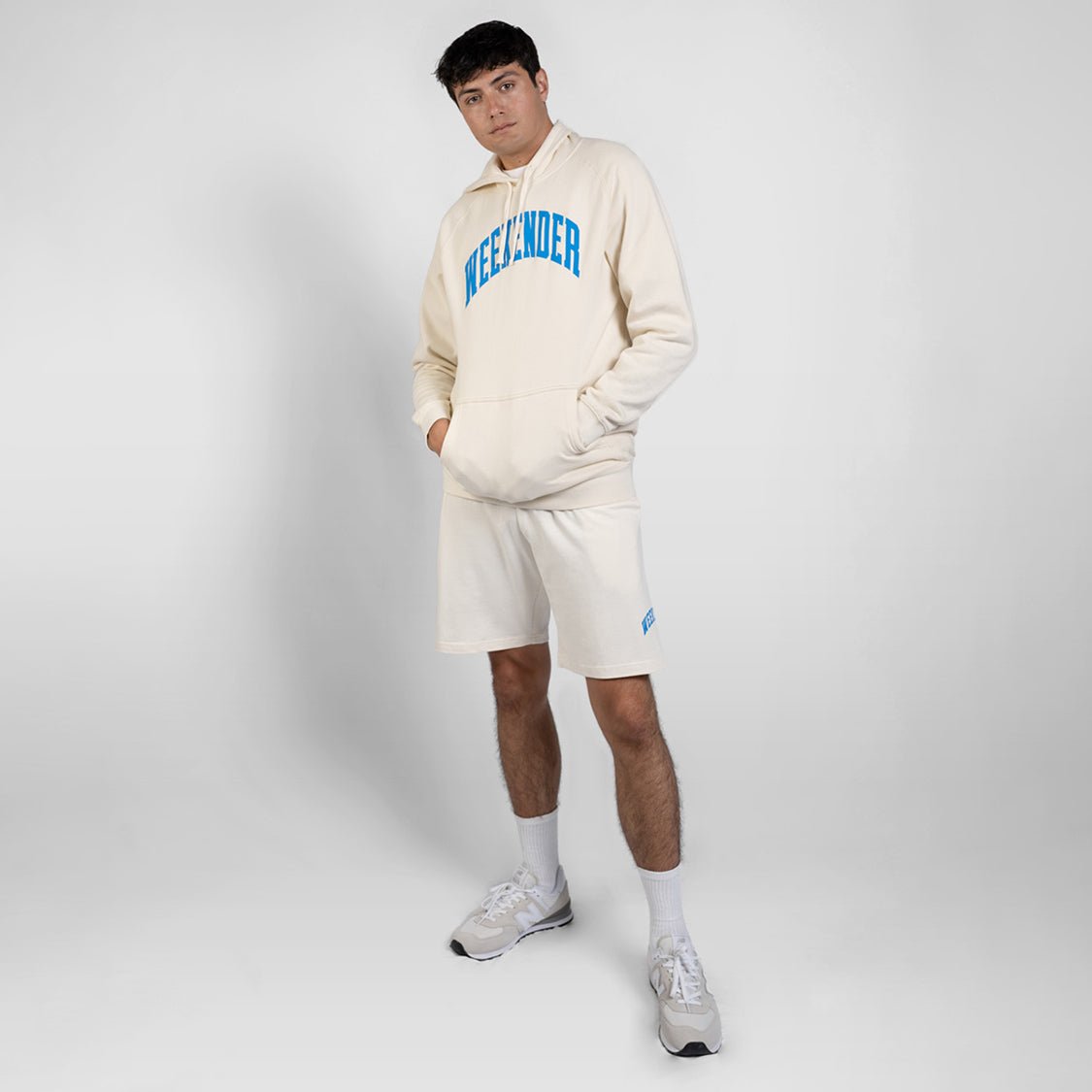 Cream Weekender Varsity Sweatshorts - Because Weekend