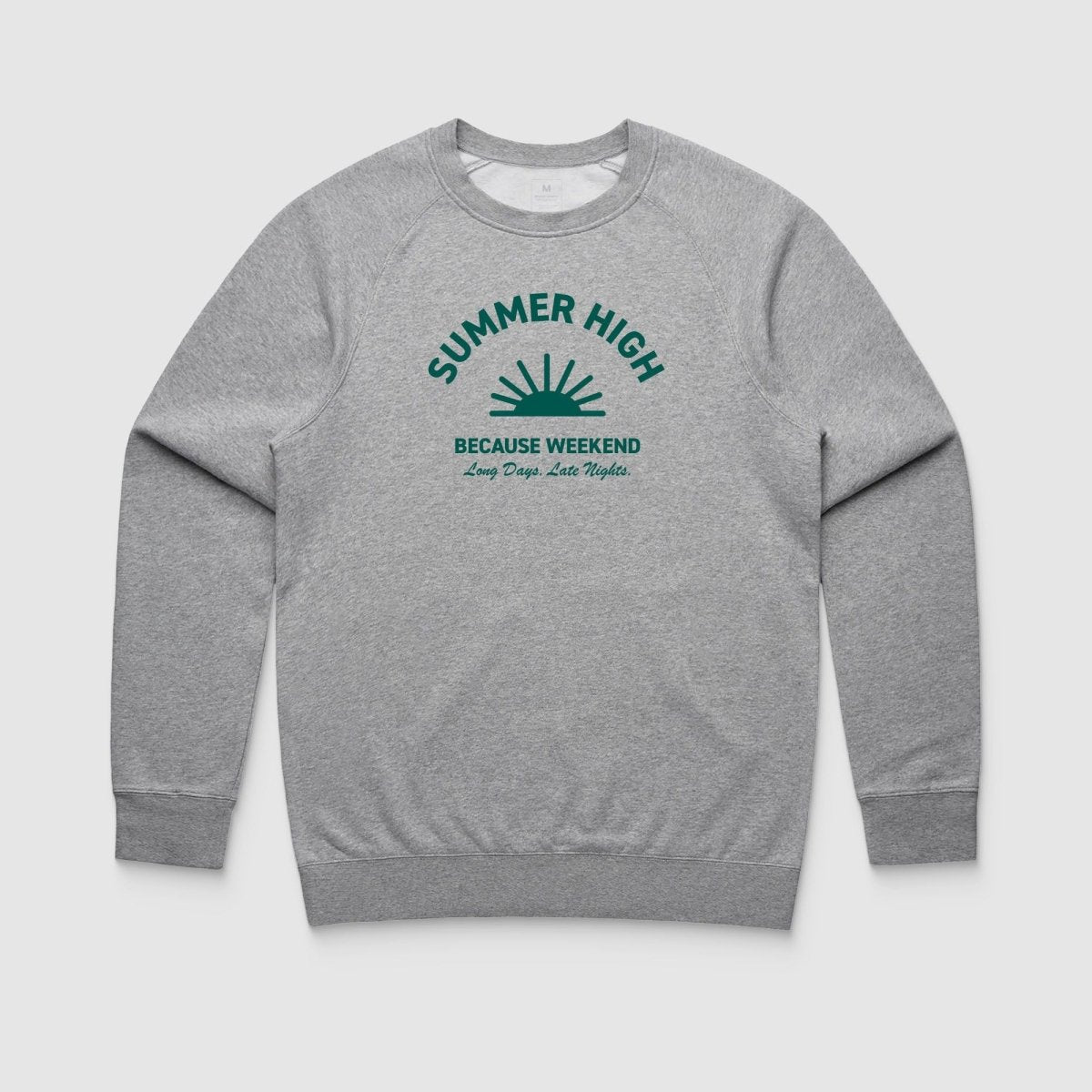 Heather Gray Summer High Crew - Because Weekend