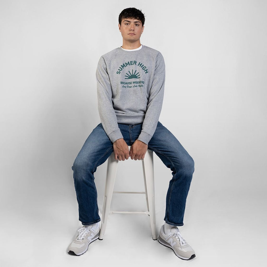 Heather Gray Summer High Crew - Because Weekend