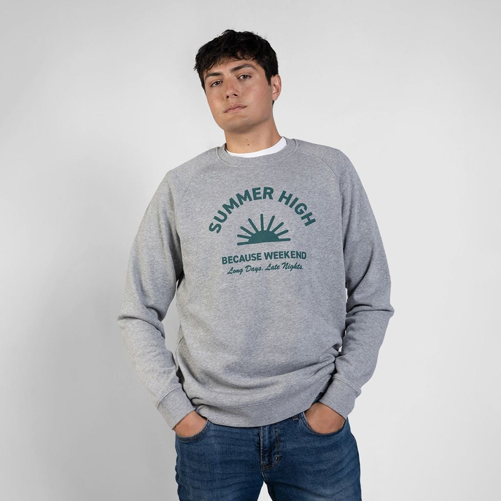 Heather Gray Summer High Crew - Because Weekend