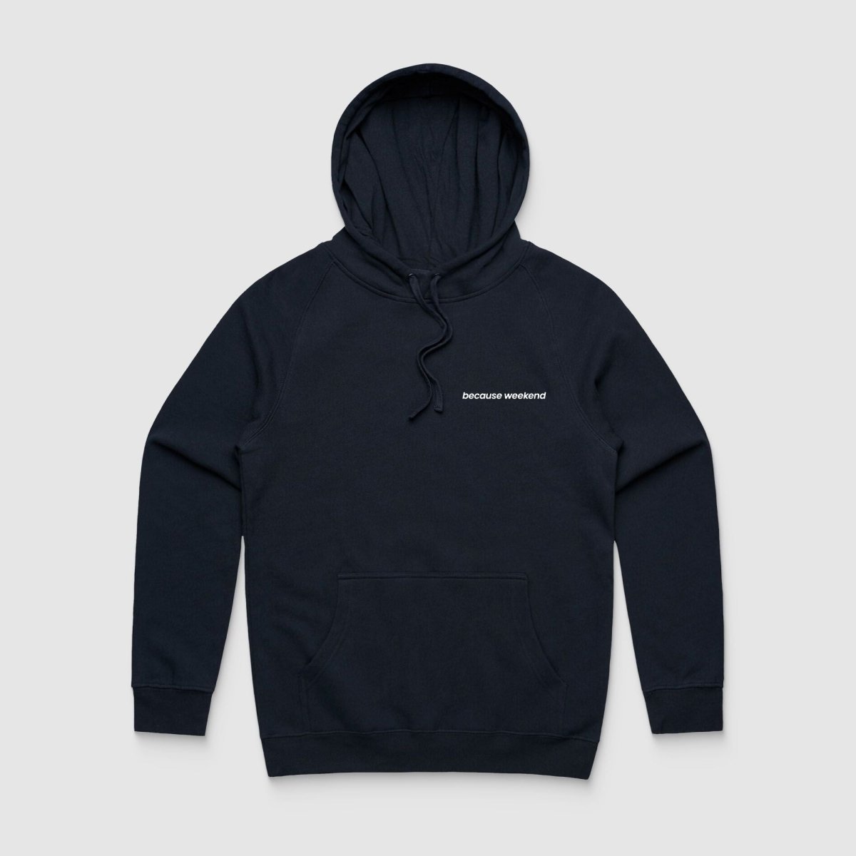 Navy Logo Hoodie - Because Weekend