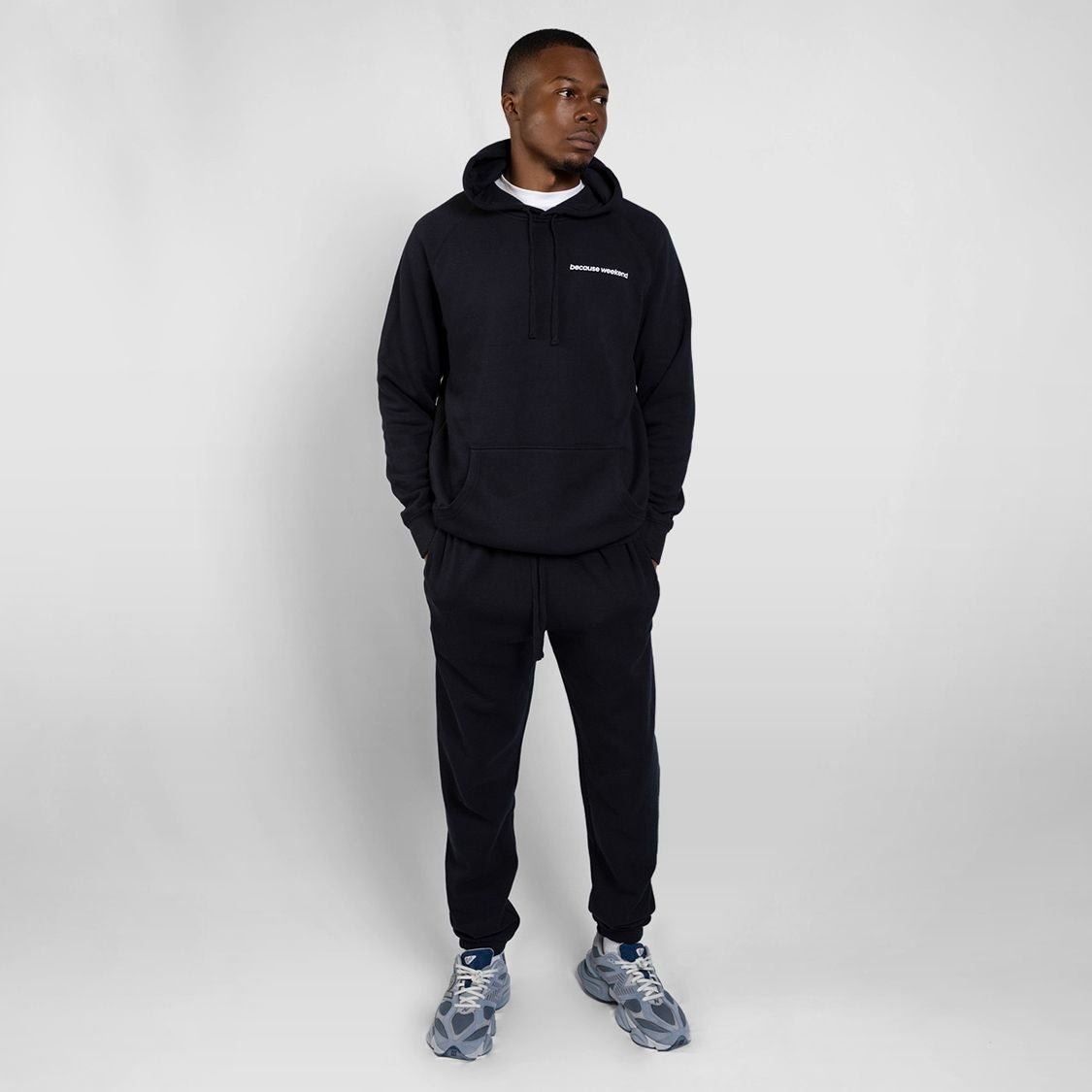 Navy Logo Hoodie - Because Weekend