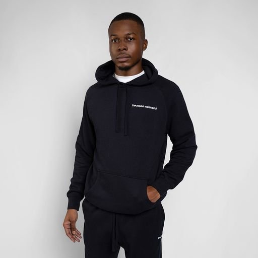 Navy Logo Hoodie - Because Weekend