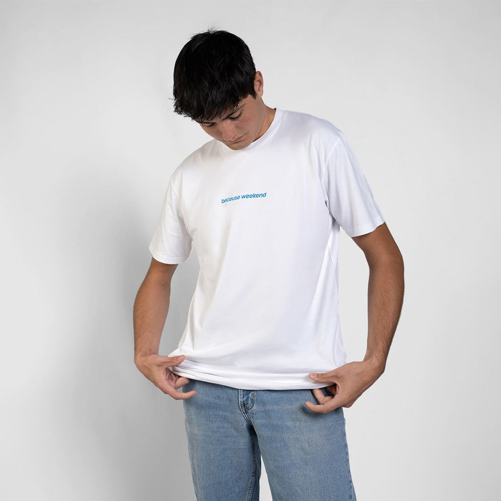 White Logo Tee - Because Weekend